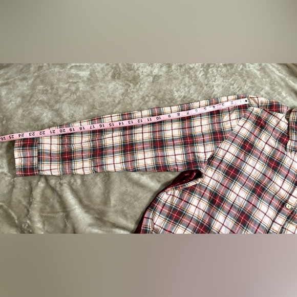 Johnny Was Plaid Embroidered Shirt | Size: L | Color: Burgandy - Picture 13 of 13